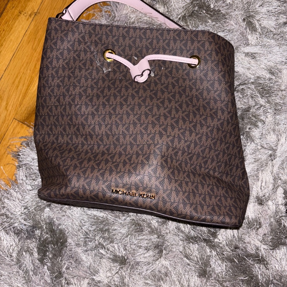 Michael Kors Brown and Pink Shoulder Bag